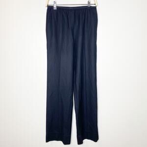 Theory Black Wool Blend Pull on Wide Leg High Waist Dress Pants Size 2